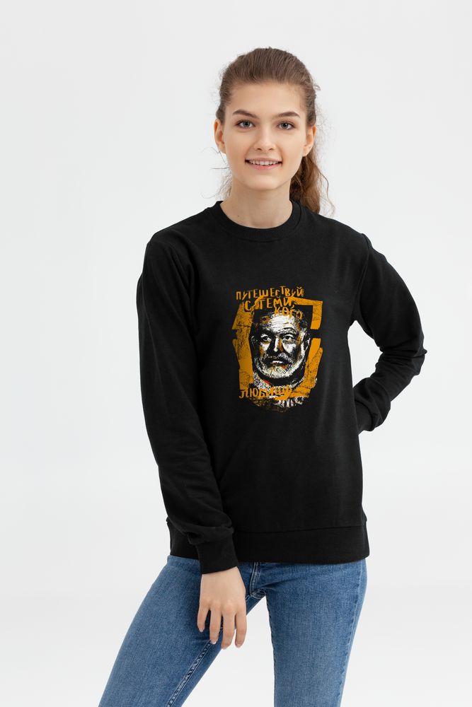 Толстовка «Хемингуэй», черная / Миниатюра WWW (1000)