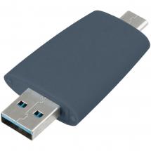 Флешка Pebble Type-C, USB 3.0, серо-синяя, 32 Гб / Миниатюра WWW (1000)