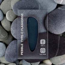 Флешка Pebble Type-C, USB 3.0, серо-синяя, 32 Гб / Миниатюра WWW (1000)