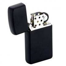 Зажигалка Zippo Slim Matt, матовая черная / Миниатюра WWW (1000)