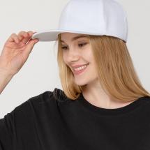 Бейсболка Snapback с прямым козырьком, белая / Миниатюра WWW (1000)