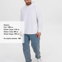 Худи унисекс Morfiss, белое / Миниатюра модельного (1000)