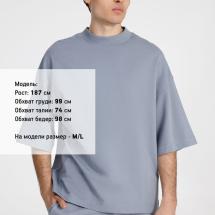 Футболка оверсайз унисекс T9, серая / Миниатюра модельного (1000)