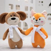 Мягкая игрушка Beastie Toys, собачка с белым шарфом / Миниатюра WWW (1000)