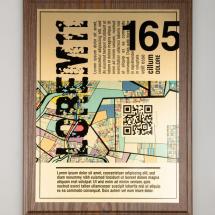 Плакетка Plaque XL, венге с золотистой пластиной / Миниатюра WWW (1000)