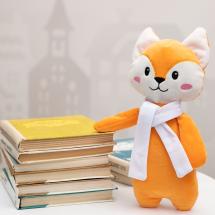 Мягкая игрушка Beastie Toys, лисенок с белым шарфом / Миниатюра WWW (1000)