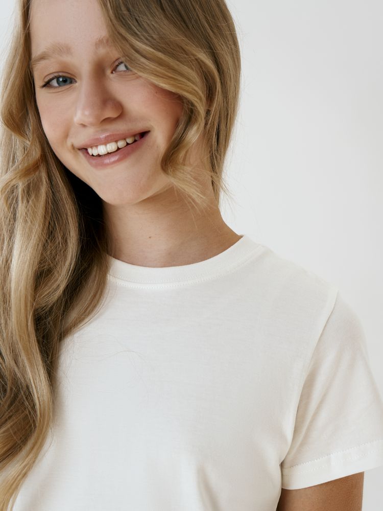 Футболка детская T-Bolka Kids, белая (теплый оттенок) / Миниатюра модельного (1000)