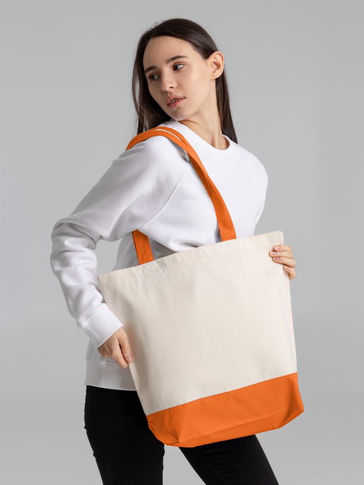 Холщовая сумка Shopaholic, оранжевая / Миниатюра модельного (1000)