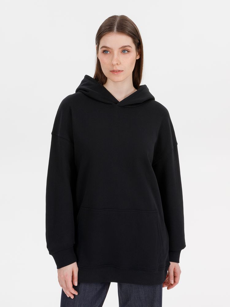 Худи оверсайз унисекс Outshine, черное / Миниатюра модельного (1000)