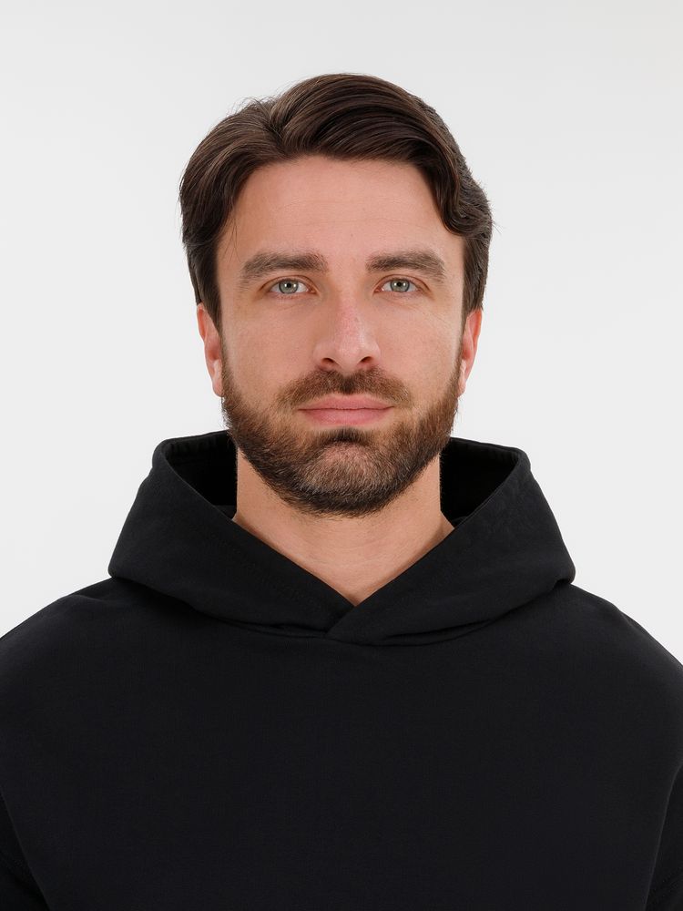 Худи оверсайз унисекс Outshine, черное / Миниатюра модельного (1000)