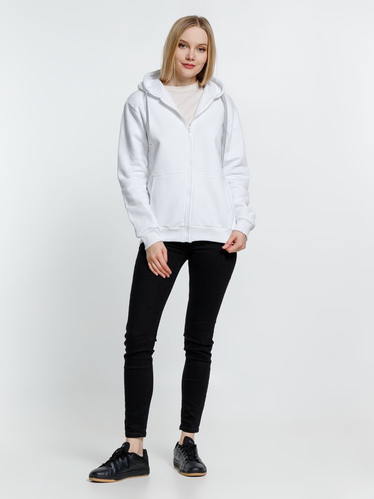 Толстовка на молнии с капюшоном Siverga Heavy, белая (белоснежная) / Миниатюра модельного (1000)