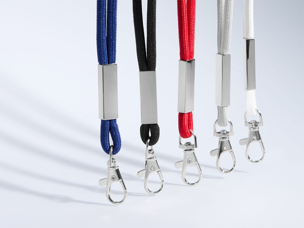 Шнурок для бейджа Tube Metal, черный / Миниатюра имиджевого (1000)