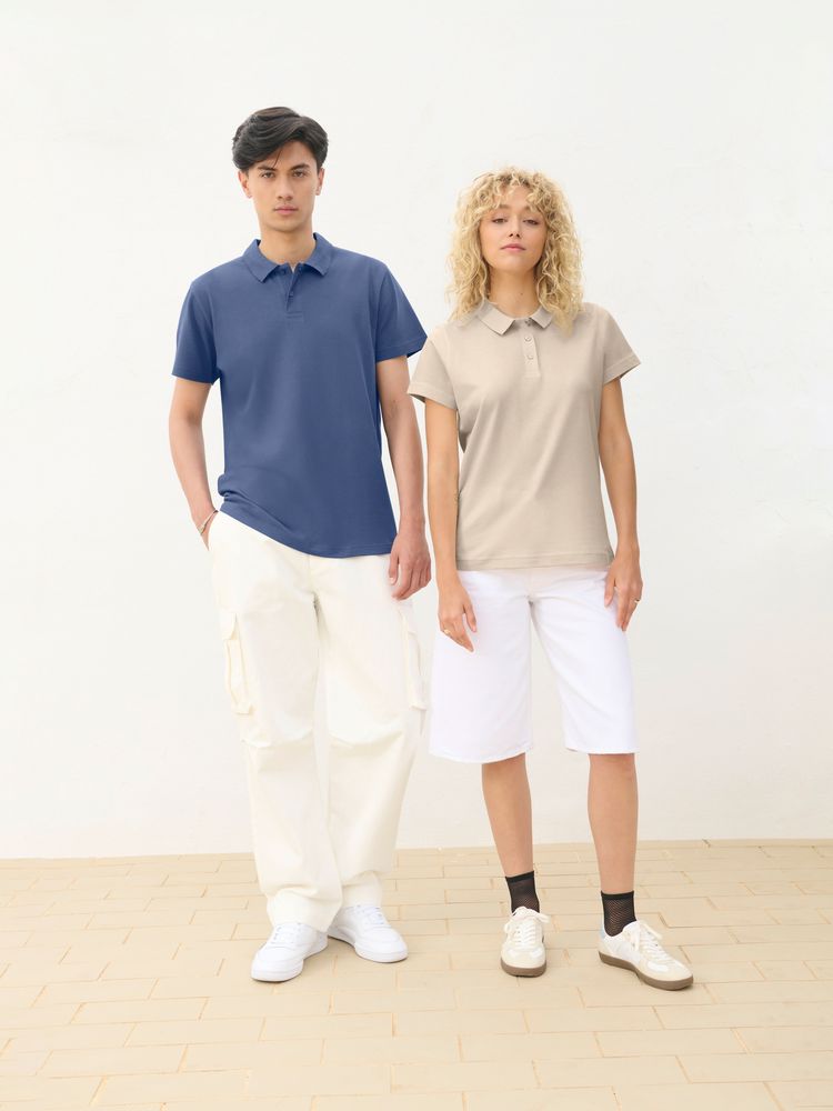 Рубашка поло унисекс Pulse, белая / Миниатюра модельного (1000)