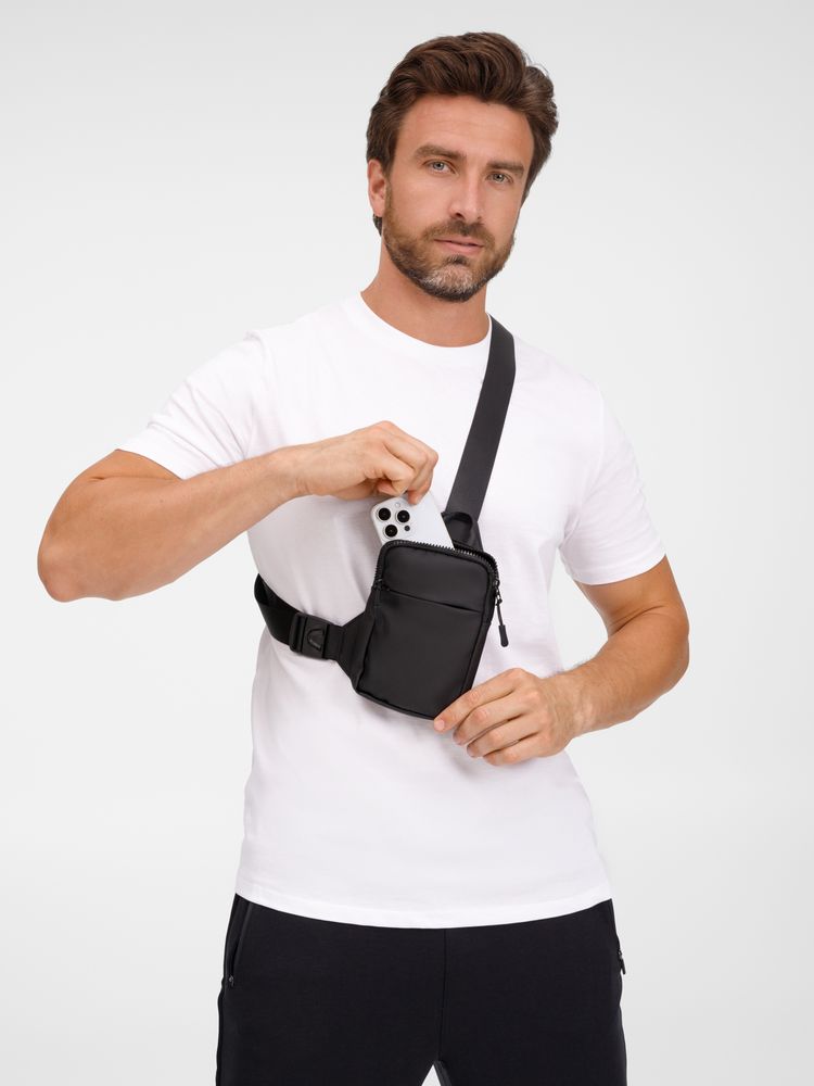 Спортивная кросс-боди сумка UrbanHike, черная / Миниатюра модельного (1000)