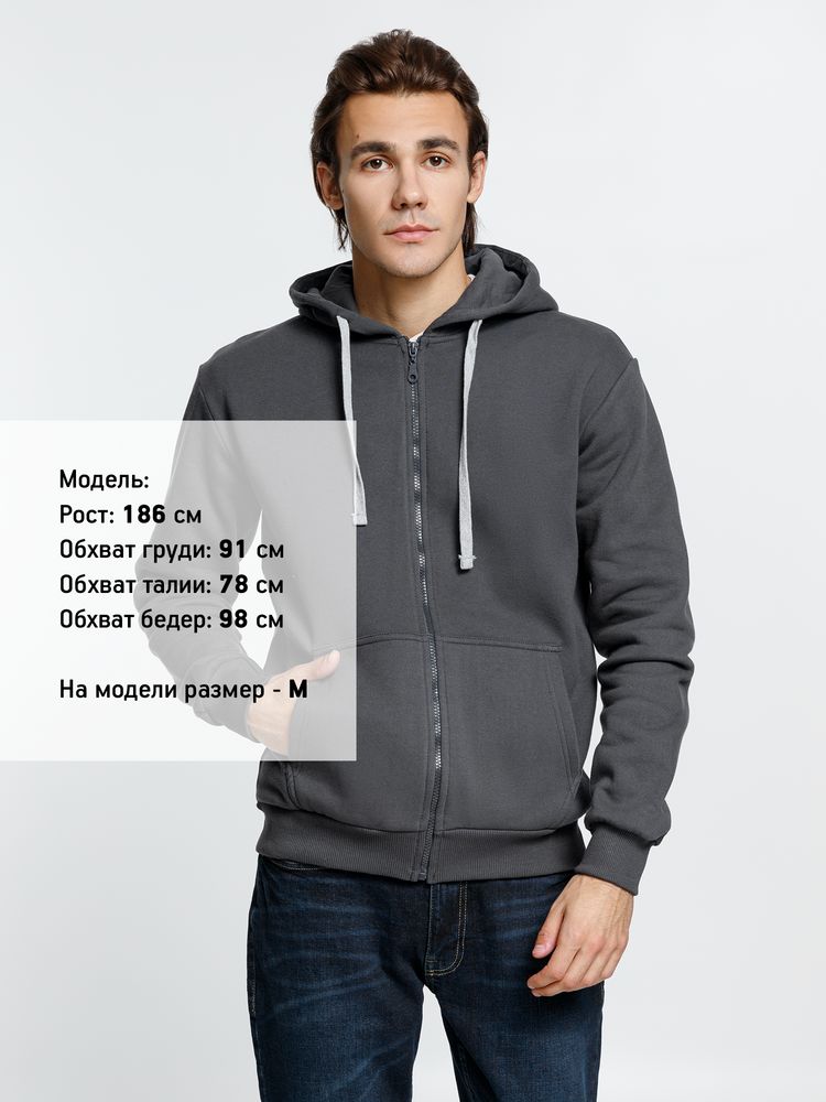 Толстовка на молнии с капюшоном Siverga Heavy, темно-серая (графит) / Миниатюра модельного (1000)
