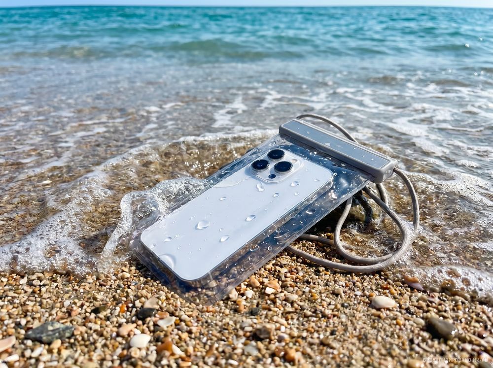 Водонепроницаемый чехол для телефона Aqualock, серый / Миниатюра имиджевого (1000)