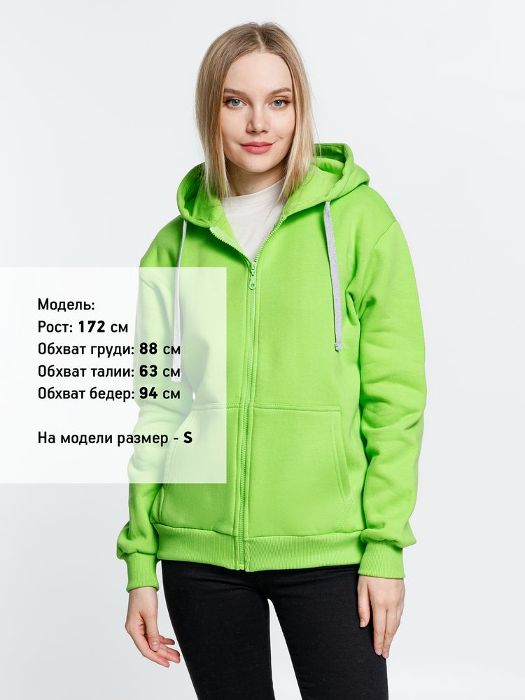 Толстовка на молнии с капюшоном Siverga Heavy, зеленое яблоко / Миниатюра модельного (1000)
