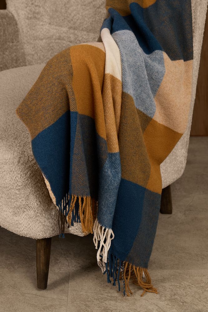 Плед Fleco, синий с коричневым / Миниатюра имиджевого (1000)