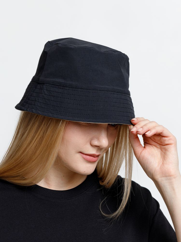 Панама Nylon двусторонняя, черная с хаки / Миниатюра модельного (1000)