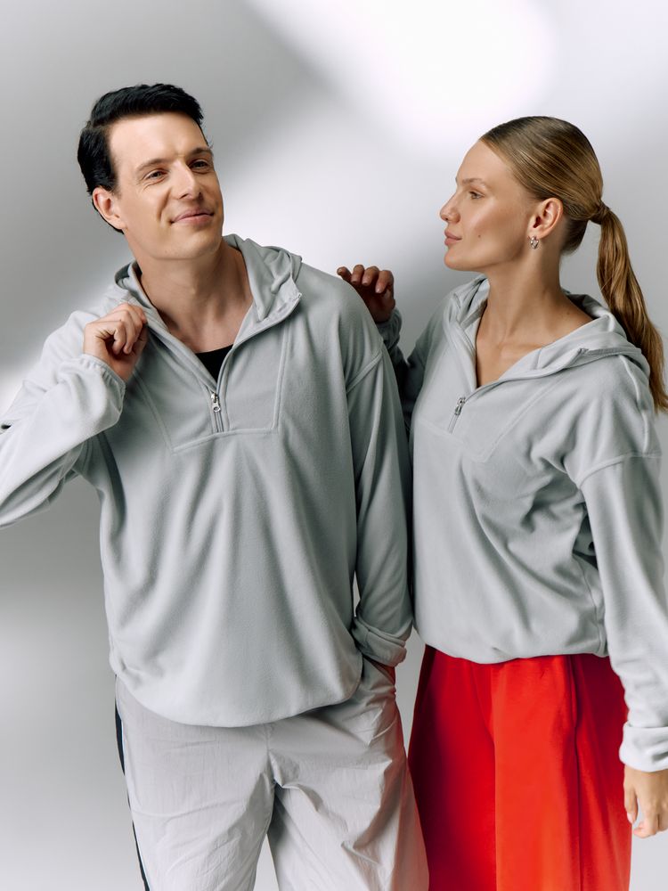 Анорак флисовый унисекс Fliska, светло-серый / Миниатюра имиджевого (1000)