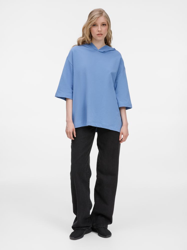 Футболка оверсай унисекс с капюшоном Neofit, синяя / Миниатюра модельного (1000)