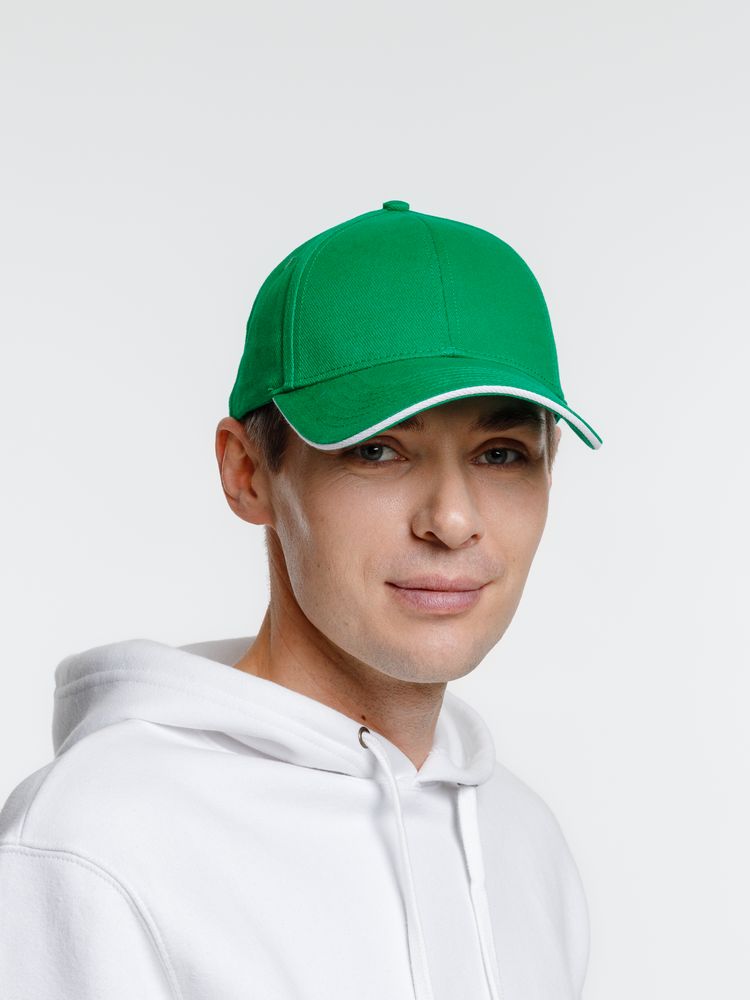 Бейсболка Spiker, зеленая с белым / Миниатюра модельного (1000)