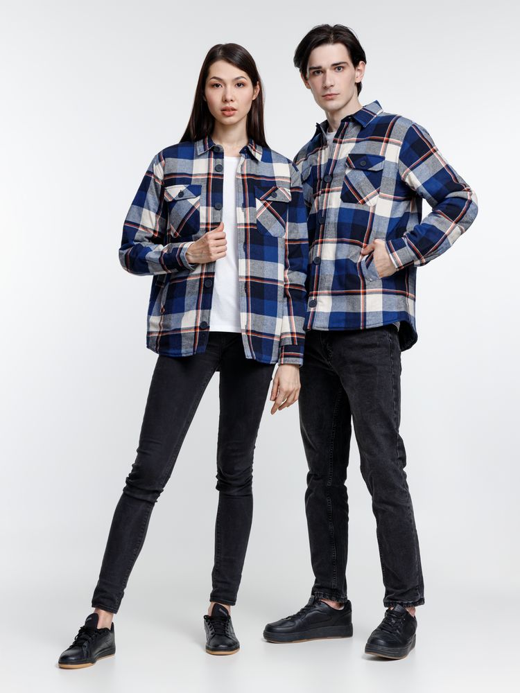 Куртка-рубашка оверсайз унисекс Noah, синяя / Миниатюра модельного (1000)