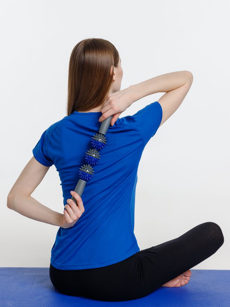 Ручной МФР-массажер Tres Picos, серый с синим / Миниатюра модельного (1000)