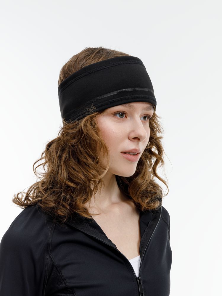 Спортивная повязка утепленная Jogge, черная / Миниатюра модельного (1000)