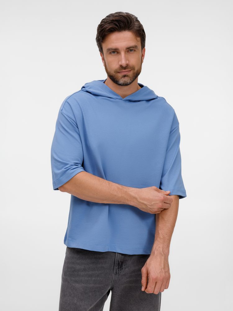 Футболка оверсай унисекс с капюшоном Neofit, синяя / Миниатюра модельного (1000)