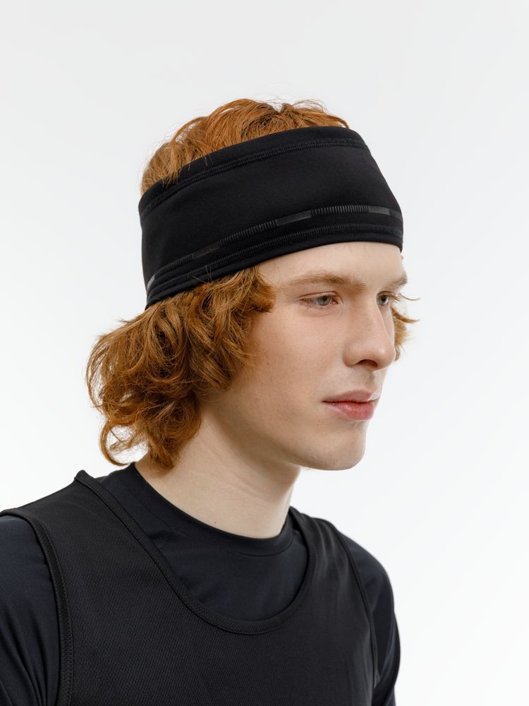 Спортивная повязка утепленная Jogge, черная / Миниатюра модельного (1000)