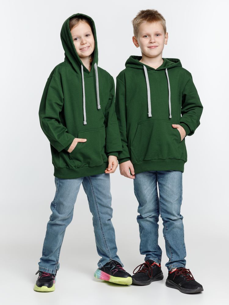Толстовка с капюшоном детская Kirenga Kids, темно-зеленая / Миниатюра модельного (1000)