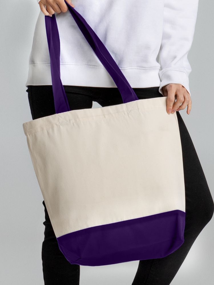 Холщовая сумка Shopaholic, фиолетовая / Миниатюра модельного (1000)