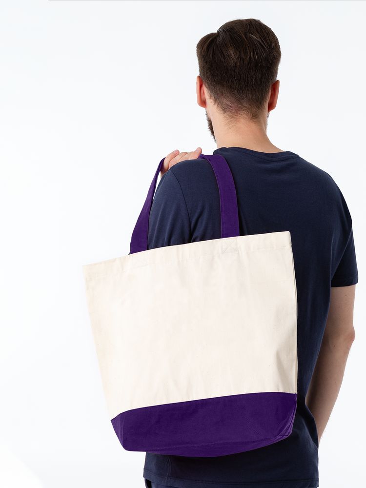 Холщовая сумка Shopaholic, фиолетовая / Миниатюра модельного (1000)