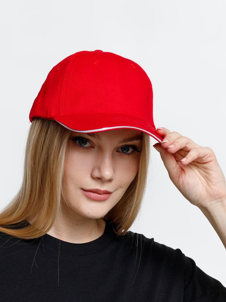 Бейсболка Buffalo, красная с белым / Миниатюра модельного (1000)