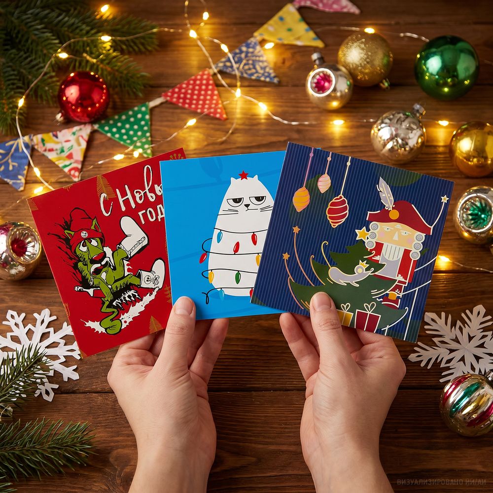 Набор Warmest Wishes: 3 открытки с конвертами / Миниатюра имиджевого (1000)