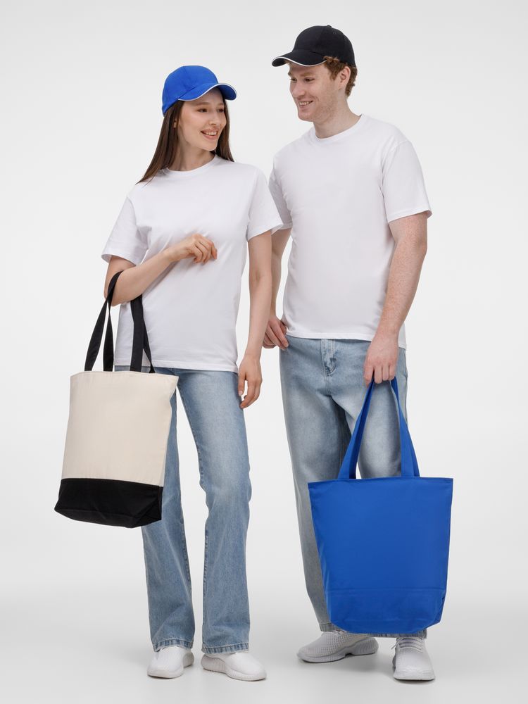 Сумка для покупок на молнии Shopaholic Zip, синяя / Миниатюра модельного (1000)