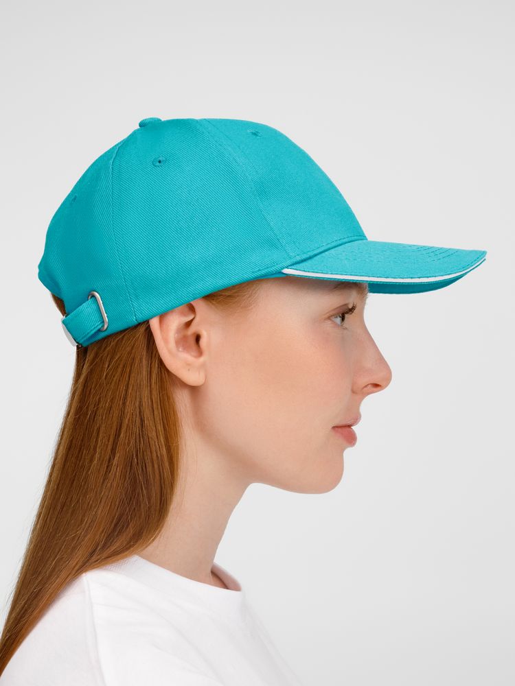 Бейсболка Buffalo, бирюзовая с белым / Миниатюра модельного (1000)