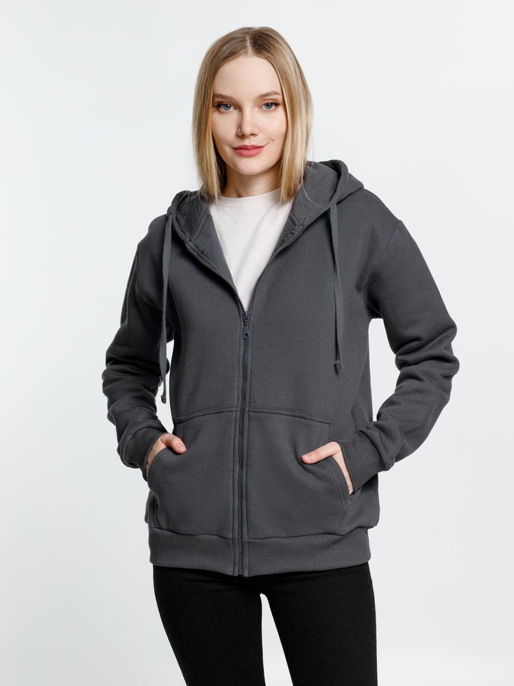 Толстовка на молнии с капюшоном Siverga 2.0 Heavy, темно-серая (графит) / Миниатюра модельного (1000)