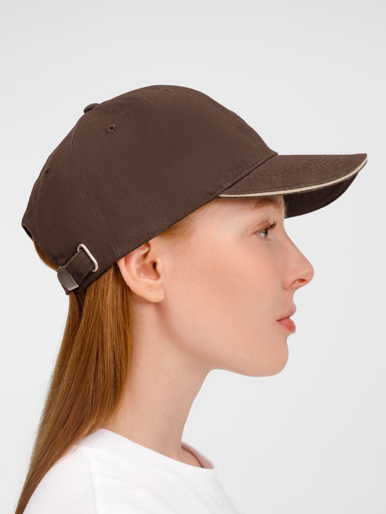 Бейсболка Buffalo, коричневая с бежевым / Миниатюра модельного (1000)