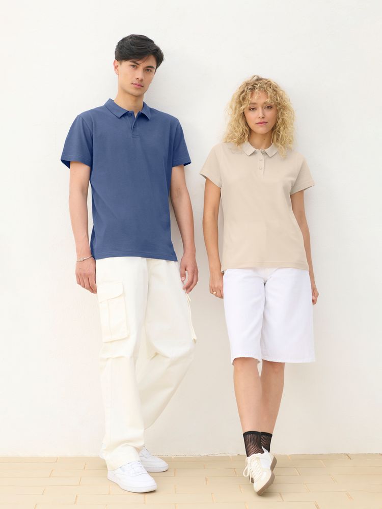 Рубашка поло унисекс Pulse, синяя (джинс) / Миниатюра модельного (1000)