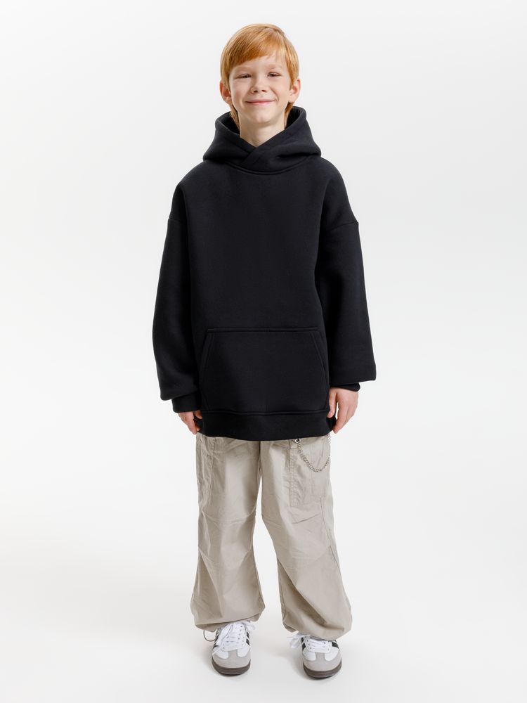 Худи детское оверсайз Junipero, черное / Миниатюра модельного (1000)