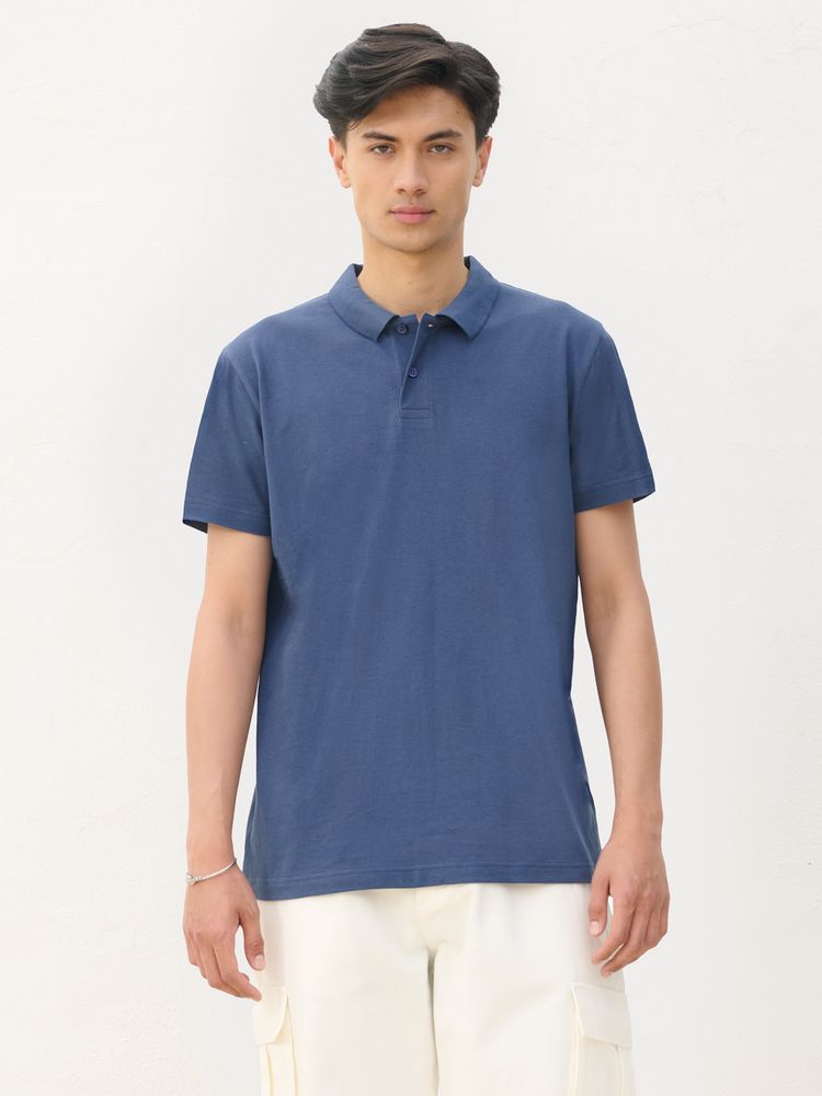 Рубашка поло унисекс Pulse, синяя (джинс) / Миниатюра модельного (1000)