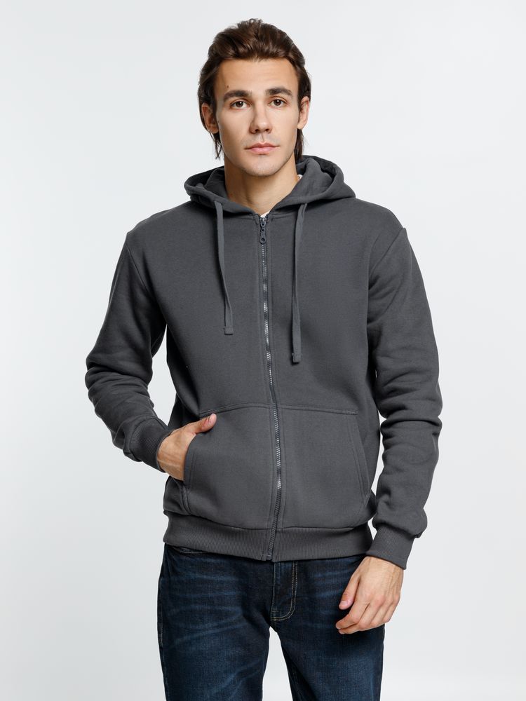 Толстовка на молнии с капюшоном Siverga 2.0 Heavy, темно-серая (графит) / Миниатюра модельного (1000)