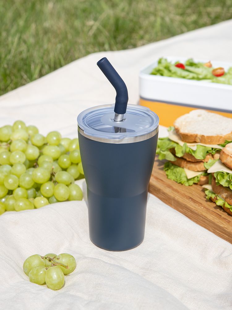 Термостакан Sapporo без логотипа, темно-синий / Миниатюра имиджевого (1000)