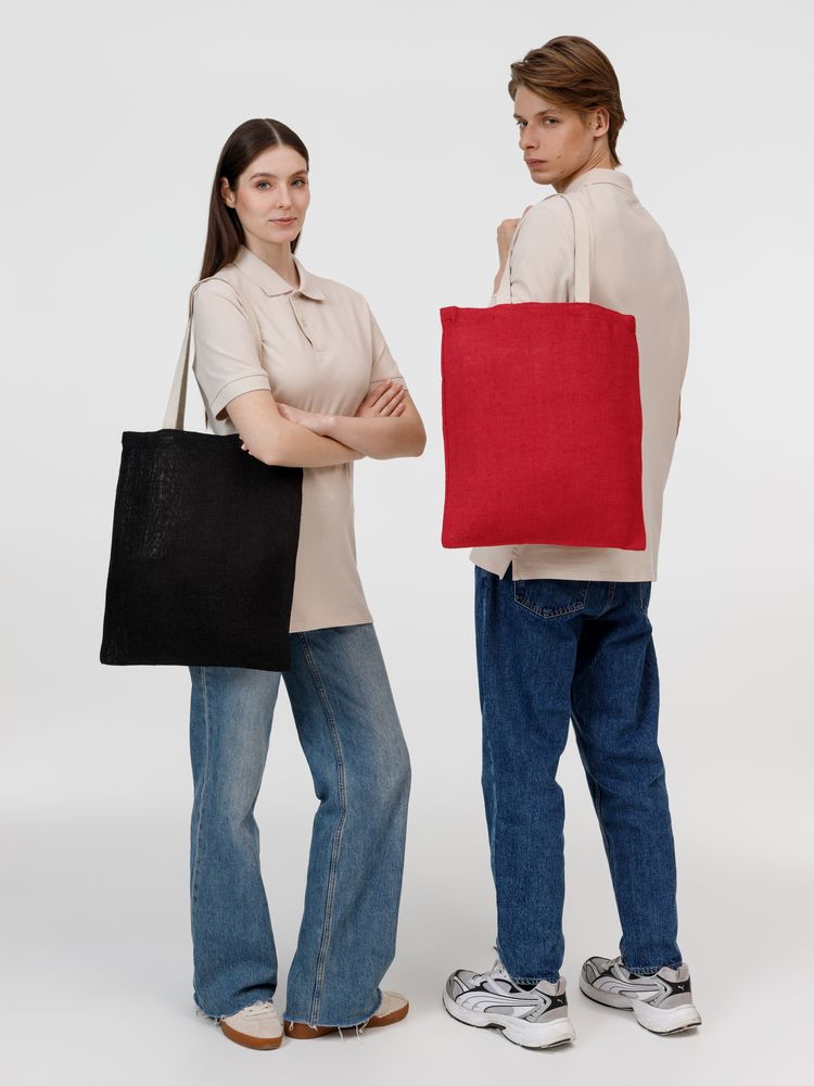 Холщовая сумка на плечо Juhu, черная / Миниатюра модельного (1000)