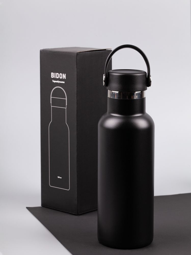 Термобутылка Bidon, черная / Миниатюра имиджевого (1000)