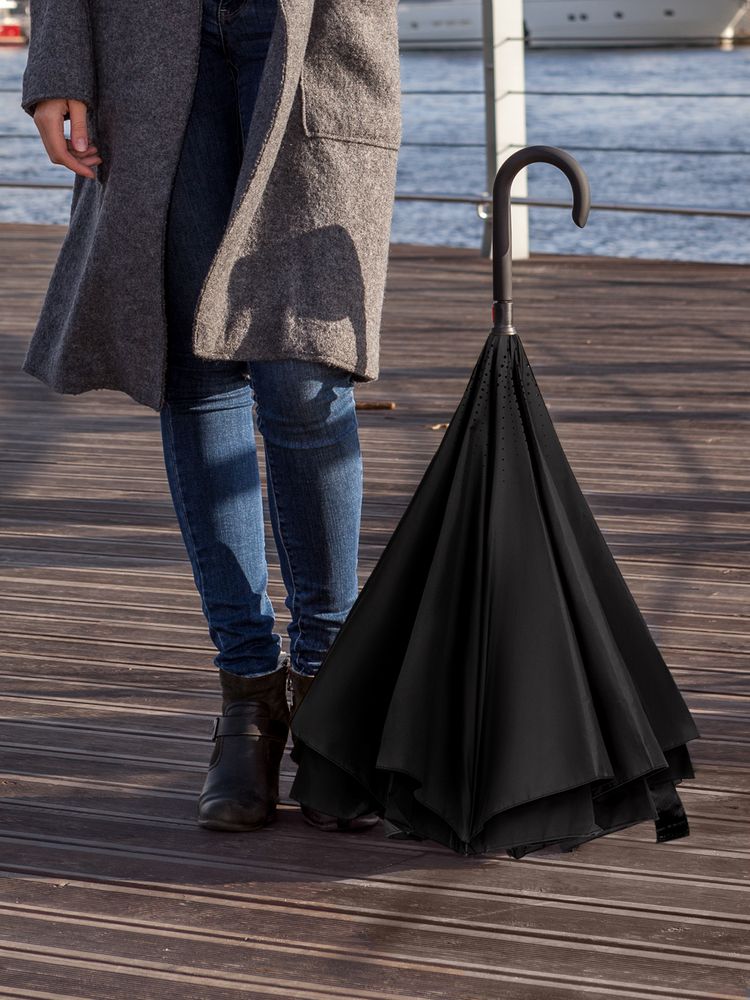 Зонт наоборот Style, трость, черный / Миниатюра модельного (1000)