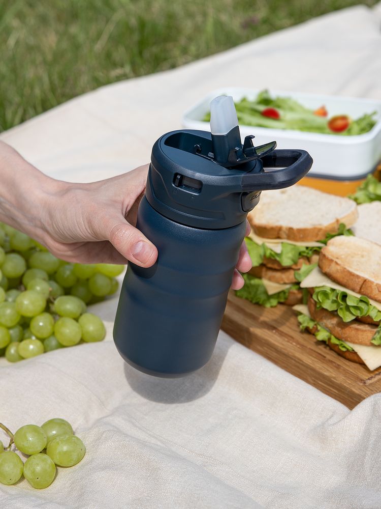 Термобутылка Fujisan 2.0 без логотипа, темно-синяя / Миниатюра имиджевого (1000)