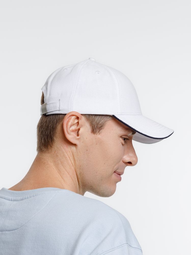 Бейсболка Spiker, белая с темно-синим / Миниатюра модельного (1000)